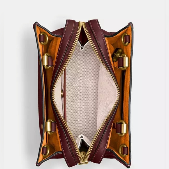 🎀Authentic Coach Rogue 20 With Braid. Pebble Leather Brass /Wine🌺 - Picture 9 of 16